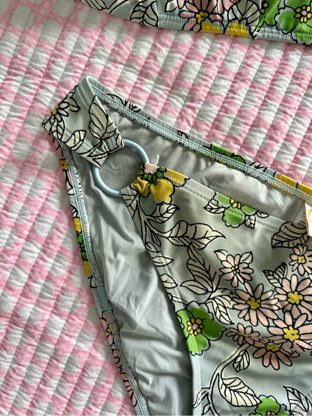 Tory Burch Floral Bikini Set in Mint Green and Lime